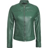 image:imageBlingsoul Womens Lambskin Leather Jacket  Cafe Racer Style Genuine Leather Jacket for Women SnapTab CollarGreen