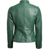 image:imageBlingsoul Womens Lambskin Leather Jacket  Cafe Racer Style Genuine Leather Jacket for Women SnapTab CollarGreen