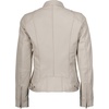 image:imageBlingsoul Womens Lambskin Leather Jacket  Cafe Racer Style Genuine Leather Jacket for Women SnapTab CollarOffwhite