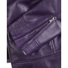 image:imageBlingsoul Womens Lambskin Leather Jacket  Cafe Racer Style Genuine Leather Jacket for Women SnapTab CollarPurple Wax