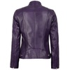 image:imageBlingsoul Womens Lambskin Leather Jacket  Cafe Racer Style Genuine Leather Jacket for Women SnapTab CollarPurple Wax