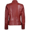image:imageBlingsoul Womens Lambskin Leather Jacket  Cafe Racer Style Genuine Leather Jacket for Women SnapTab CollarRed