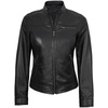 image:imageBlingsoul Real Caf Racer Leather Jacket Women  Moto Style Lambskin Leather Jacket for WomenBickford  Black