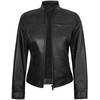 image:imageBlingsoul Real Caf Racer Leather Jacket Women  Moto Style Lambskin Leather Jacket for WomenBickford  Black