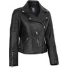image:imageBlingsoul Leather Jacket Women  Real Lambskin Asymmetrical Motorcycle Style Jacket for WomensBari  Black