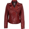image:imageBlingsoul Leather Jacket Women  Real Lambskin Asymmetrical Motorcycle Style Jacket for WomensMargaret  Red