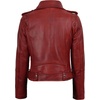 image:imageBlingsoul Leather Jacket Women  Real Lambskin Asymmetrical Motorcycle Style Jacket for WomensMargaret  Red