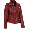 image:imageBlingsoul Leather Jacket Women  Real Lambskin Asymmetrical Motorcycle Style Jacket for WomensMargaret  Red
