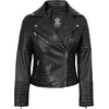 image:imageBlingsoul Leather Jacket Women  Real Lambskin Asymmetrical Motorcycle Style Jacket for WomensNicholle  Black