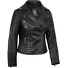 image:imageBlingsoul Leather Jacket Women  Real Lambskin Asymmetrical Motorcycle Style Jacket for WomensNicholle  Black