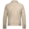 image:imageBlingsoul Vintage Distressed Leather Jacket for Men  Shirt Collar Genuine Lambskin Mens Leather JacketBeige