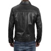 image:imageBlingsoul Vintage Distressed Leather Jacket for Men  Shirt Collar Genuine Lambskin Mens Leather JacketBlack