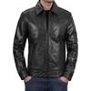 image:imageBlingsoul Vintage Distressed Leather Jacket for Men  Shirt Collar Genuine Lambskin Mens Leather JacketBlack