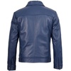image:imageBlingsoul Vintage Distressed Leather Jacket for Men  Shirt Collar Genuine Lambskin Mens Leather JacketBlue