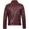 image:imageBlingsoul Vintage Distressed Leather Jacket for Men  Shirt Collar Genuine Lambskin Mens Leather JacketBurgundy Maroon Wax