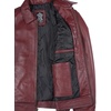 image:imageBlingsoul Vintage Distressed Leather Jacket for Men  Shirt Collar Genuine Lambskin Mens Leather JacketBurgundy Maroon Wax