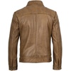 image:imageBlingsoul Vintage Distressed Leather Jacket for Men  Shirt Collar Genuine Lambskin Mens Leather JacketCamel Wax