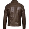 image:imageBlingsoul Vintage Distressed Leather Jacket for Men  Shirt Collar Genuine Lambskin Mens Leather JacketCoffee Brown Wax