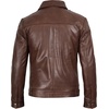 image:imageBlingsoul Vintage Distressed Leather Jacket for Men  Shirt Collar Genuine Lambskin Mens Leather JacketCognac Wax