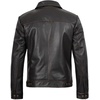 image:imageBlingsoul Vintage Distressed Leather Jacket for Men  Shirt Collar Genuine Lambskin Mens Leather JacketDark Brown Rub Off