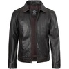 image:imageBlingsoul Vintage Distressed Leather Jacket for Men  Shirt Collar Genuine Lambskin Mens Leather JacketDark Brown Rub Off