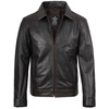 image:imageBlingsoul Vintage Distressed Leather Jacket for Men  Shirt Collar Genuine Lambskin Mens Leather JacketDark Brown Rub Off