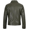 image:imageBlingsoul Vintage Distressed Leather Jacket for Men  Shirt Collar Genuine Lambskin Mens Leather JacketGreen