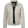 image:imageBlingsoul Vintage Distressed Leather Jacket for Men  Shirt Collar Genuine Lambskin Mens Leather JacketOffwhite