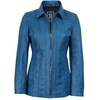 image:imageBlingsoul Leather Coats for Womens  Real Long Leather Jacket WomenMarsha  Vivid Blue Wax Leather Jacket