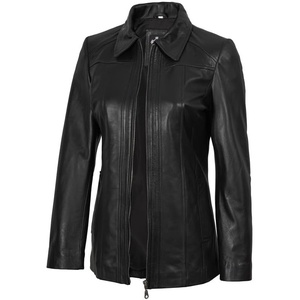 image:imageBlingsoul Leather Coats for Womens  Real Long Leather Jacket WomenMarsha  Black Jacket