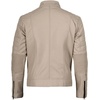 image:imageBlingsoul Mens Leather Jacket  Real Lambskin Motorcycle Cafe Racer Biker Style JacketBeige