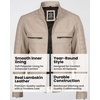 image:imageBlingsoul Mens Leather Jacket  Real Lambskin Motorcycle Cafe Racer Biker Style JacketBeige