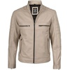 image:imageBlingsoul Mens Leather Jacket  Real Lambskin Motorcycle Cafe Racer Biker Style JacketBeige