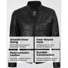 image:imageBlingsoul Mens Leather Jacket  Real Lambskin Motorcycle Cafe Racer Biker Style JacketBlack