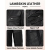 image:imageBlingsoul Mens Leather Jacket  Real Lambskin Motorcycle Cafe Racer Biker Style JacketBlack