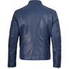 image:imageBlingsoul Mens Leather Jacket  Real Lambskin Motorcycle Cafe Racer Biker Style JacketBlue