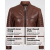 image:imageBlingsoul Mens Leather Jacket  Real Lambskin Motorcycle Cafe Racer Biker Style JacketBrown Cognac Wax