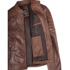 image:imageBlingsoul Mens Leather Jacket  Real Lambskin Motorcycle Cafe Racer Biker Style JacketBrown Cognac Wax