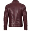 image:imageBlingsoul Mens Leather Jacket  Real Lambskin Motorcycle Cafe Racer Biker Style JacketBurgundy Maroon Wax