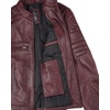 image:imageBlingsoul Mens Leather Jacket  Real Lambskin Motorcycle Cafe Racer Biker Style JacketBurgundy Maroon Wax