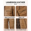 image:imageBlingsoul Mens Leather Jacket  Real Lambskin Motorcycle Cafe Racer Biker Style JacketCamel Wax