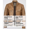 image:imageBlingsoul Mens Leather Jacket  Real Lambskin Motorcycle Cafe Racer Biker Style JacketCamel Wax