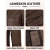 image:imageBlingsoul Mens Leather Jacket  Real Lambskin Motorcycle Cafe Racer Biker Style JacketCoffee Brown