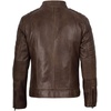 image:imageBlingsoul Mens Leather Jacket  Real Lambskin Motorcycle Cafe Racer Biker Style JacketCoffee Brown