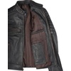 image:imageBlingsoul Mens Leather Jacket  Real Lambskin Motorcycle Cafe Racer Biker Style JacketDark Brown Ruboff