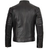 image:imageBlingsoul Mens Leather Jacket  Real Lambskin Motorcycle Cafe Racer Biker Style JacketDark Brown Ruboff