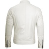 image:imageBlingsoul Mens Leather Jacket  Real Lambskin Motorcycle Cafe Racer Biker Style JacketOffwhite