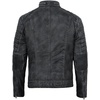 image:imageBlingsoul Mens Leather Jacket  Real Lambskin Motorcycle Cafe Racer Biker Style JacketWashed Distress Black
