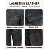 image:imageBlingsoul Mens Leather Jacket  Real Lambskin Motorcycle Cafe Racer Biker Style JacketWashed Distress Black