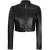 image:imageBlingsoul Cropped Leather Jacket Women  Trendy Short Real Lambskin Womens Leather JacketsBlack  Edna Cropped Jacket